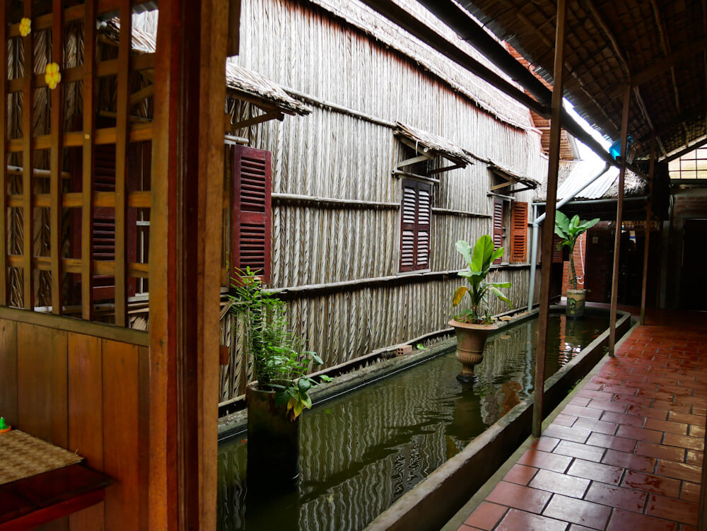 TIled walkway at Phuong Thao homestay, An Binh Island. 