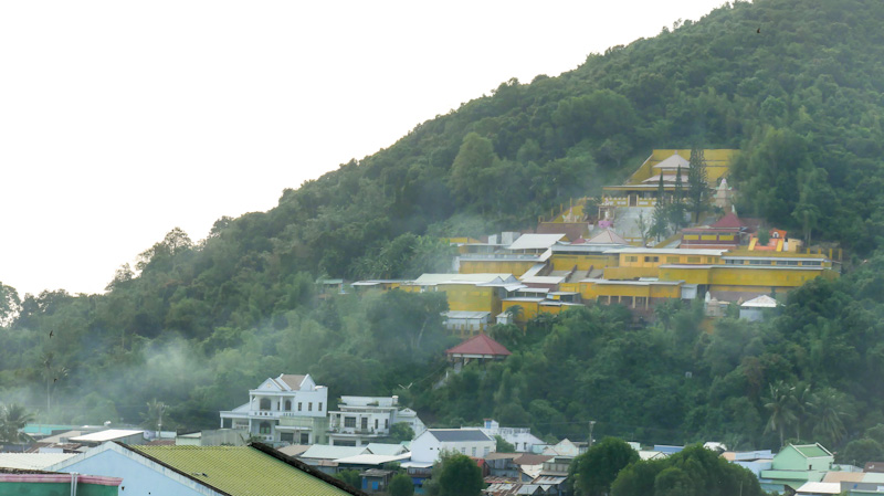 Ngoc Tien Monastery is built into the hillside at Nui To Chau.