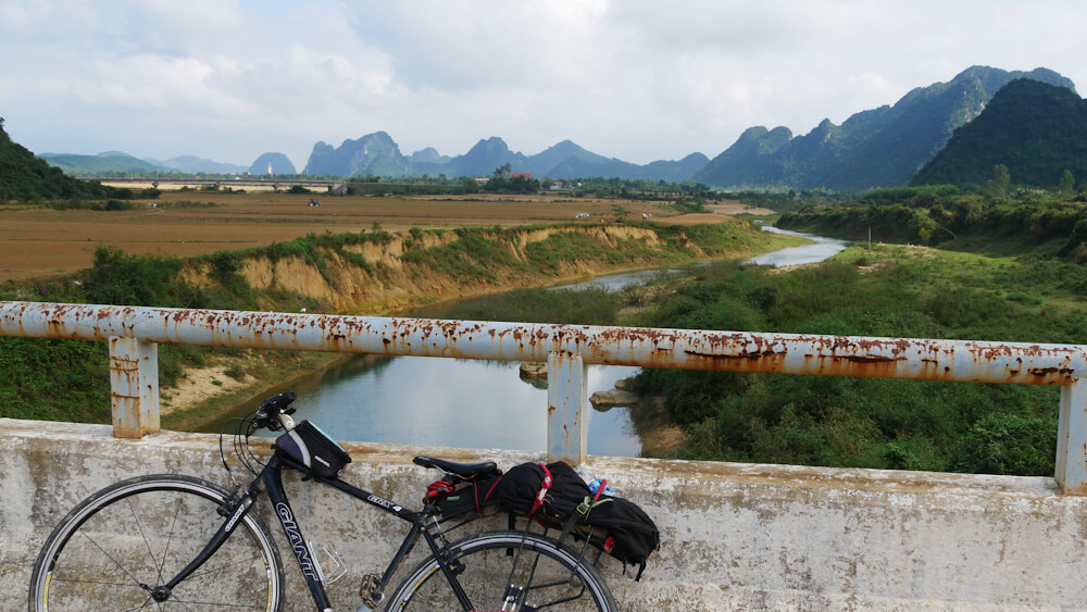 Phong Nha's famous national park loop - bicycle on a bridge