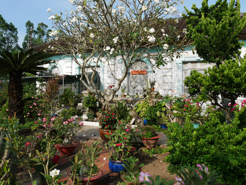 Historical french colonial home in An Ap Phu, Mekong Delta, surrounded by a beautiful garden. 