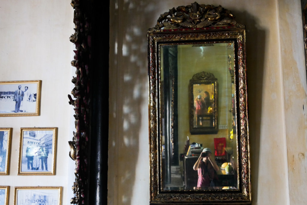 Ornate mirror inside the house of Thuy Le.