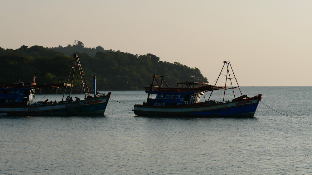 fishing trawlers in the late afternoon off Hai Tac island